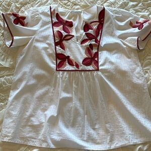 Madewell Floral Boho Embroidered Blouse